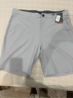 Travis Mathew Light Gray Flat Front Golf Shorts